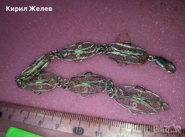 СТАРА ВЪЗРОЖДЕНСКИ СТИЛ ФИЛИГРАННА СРЕБЪРНА ГРИВНА ВИСОКА ПРОБА СРЕБРО РЪЧНА МАЙСТОРСКА РАБОТА 41991, снимка 13 - Антикварни и старинни предмети - 44423967