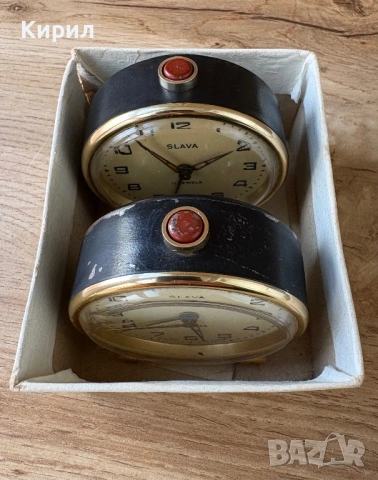 Два будилника  Slava - Слава, снимка 6 - Антикварни и старинни предмети - 53869817
