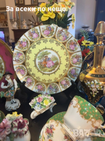 Circa 1930 “Любовна история” - изящно немско плато Код P1810, снимка 9 - Антикварни и старинни предмети - 53002040