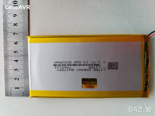 Полимерна литево-йонна батерия 7565121, снимка 3 - Друга електроника - 50614360