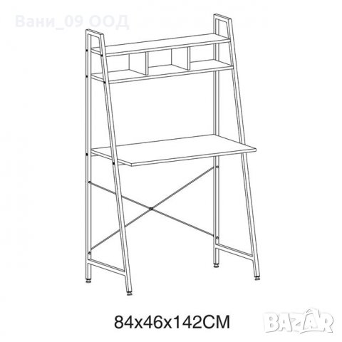 Ученическо бюро с етажерки-дърво и метал, снимка 2 - Бюра - 33923312