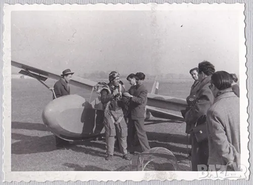 Стара снимка със самолет Ястреб , авиация , планер .