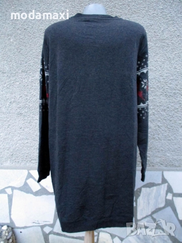 3XL/4XL Нова  блуза в сиво с еленчета, снимка 5 - Блузи с дълъг ръкав и пуловери - 52795181