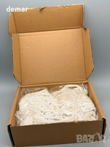 Хамак за играчки с ъглов профил, ръчно плетен голям, бял, снимка 8 - Други - 53657033