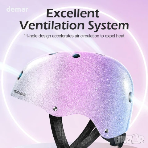 Детска велосипедна каска Odoland за момчета и момичета, регулируема и вентилирана, 5-10 години, снимка 4 - Други - 51180068