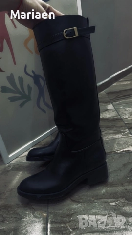 Черни ботуши Zara, снимка 10 - Дамски ботуши - 52854210