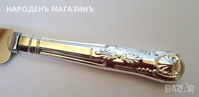 MAYELL - QUEEN ANNE - Англия - НОВ голям нож за торта с посребрена дръжка сервиз , снимка 6 - Други ценни предмети - 56119741