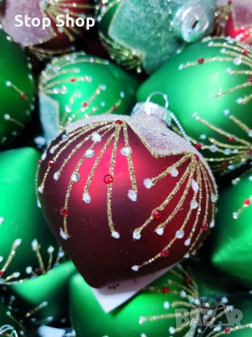 Стъклени коледни топки декорация за елха , снимка 3 - Декорация за дома - 38647589