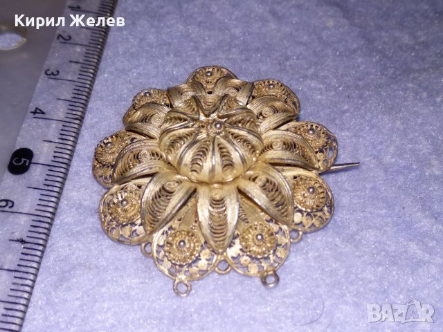 РАЗКОШНА СТАРИННА СРЕБЪРНА ФИЛИГРАННА ФЛОРАЛНА БРОШКА ФИНА МАЙСТОРСКА РЪЧНА ИЗРАБОТКА УНИКАТ 35809, снимка 11 - Антикварни и старинни предмети - 39507059