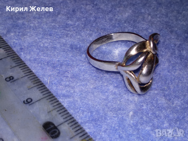ВЕЛИКОЛЕПЕН АЖУРЕН ВИНТИДЖ АРТ СРЕБЪРЕН ПРЪСТЕН СРЕБРО 925 с БЯЛА ПОЗЛАТА БИЖУТЕРСКА ИЗРАБОТКА 43781, снимка 13 - Пръстени - 44664370