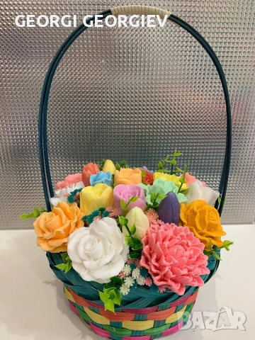 цветя изработени с глицеринов ароматен сапун и Българска роза 🌹 Стара Загора Център бивше кино 