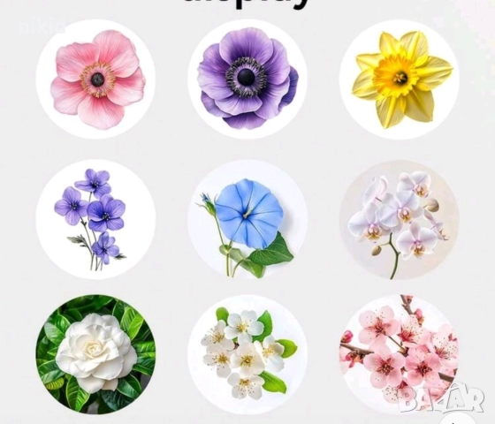 100 бр цветя цвете цветчета малки самозалепващи лепенки стикери за ръчна изработка за подарък, снимка 2 - Други - 52069951