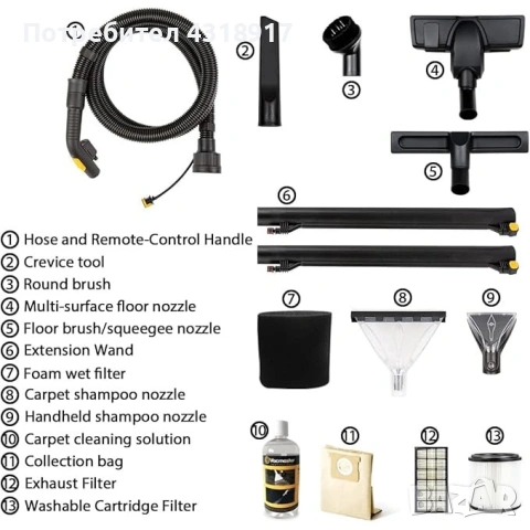 Прахосмукачка за сухо и мокро Vacmaster VK1323PFR, снимка 3 - Прахосмукачки - 53077763