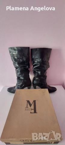 Гръцки кожени ботуши на висок ток, снимка 2 - Детски боти и ботуши - 52351346