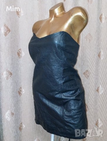 L/XL Your Fetish World Черна, кожена, къса рокля с отворяем цип отзад, снимка 8 - Рокли - 44206717