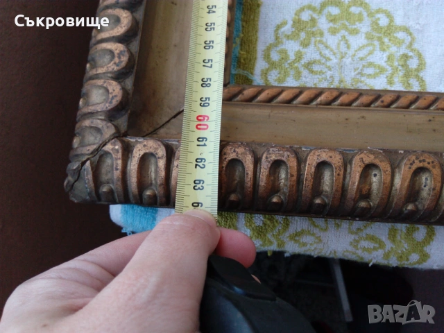 Стара рамка за картина 64 см х 50 см с окачка, снимка 6 - Антикварни и старинни предмети - 53701207
