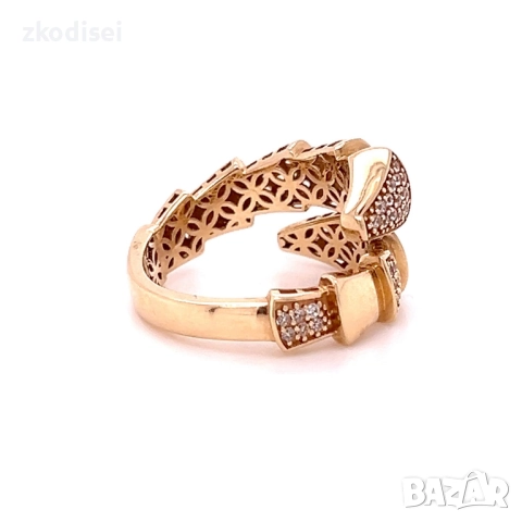 Златен дамски пръстен BULGARI 4,85гр. размер:55 14кр. проба:585 модел:36274-6, снимка 2 - Пръстени - 52967366