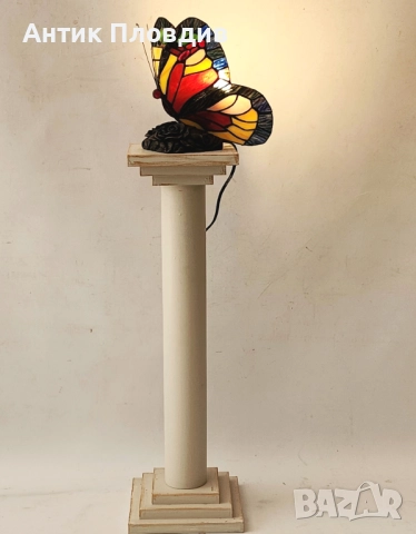 Лампа Tiffany стил – червена пеперуда, снимка 4 - Настолни лампи - 51655966