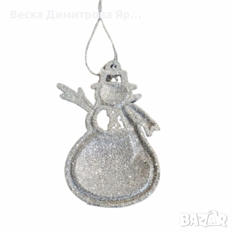 Коледна украса за елха - Блестящ орнамент във формата на снежен човек, снимка 5 - Декорация за дома - 52301648