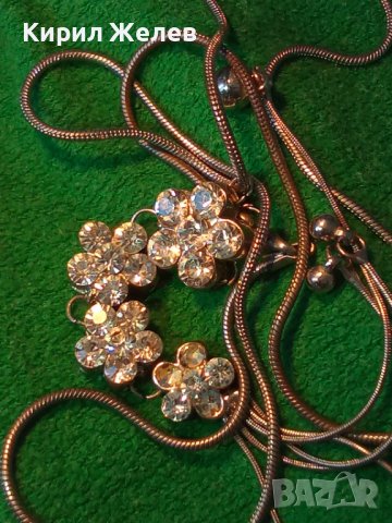 ИСКРЯЩО СТИЛНО ПОСРЕБРЕНО ФЛОРАЛНО КОЛИЕ ПЕНДАНТ АРТ МЕДАЛЬОН с ФАСЕТИРАНИ КРИСТАЛИ 3963, снимка 12 - Колиета, медальони, синджири - 35261394