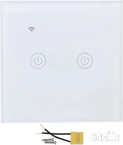 Tuya Smartlife - WiFi сензорен ключ за осветление (сериен) без нужда от 0 проводник, бял, снимка 4 - Друга електроника - 47712800