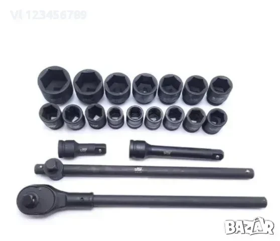 Комплект ударни вложки 3/4 с тресчотка - гедоре kraft royal, снимка 2 - Гедорета - 50786417