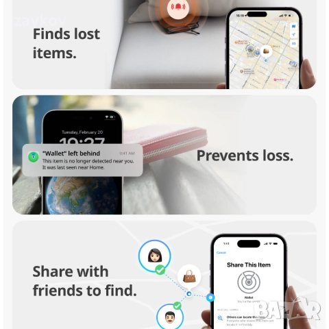 Карта за намиране на портфейл на SwitchBot, снимка 3 - Портфейли, портмонета - 51740122