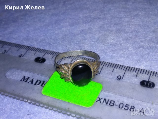 СКЪПОЦЕНЕН АНГЛИЙСКИ РЕТРО АР НУВО СРЕБЪРЕН ПРЪСТЕН СРЕБРО 925 с ЮВЕЛИРНО ШЛИФОВАН ЧЕРЕН ОНИКС 29068, снимка 8 - Пръстени - 40762761