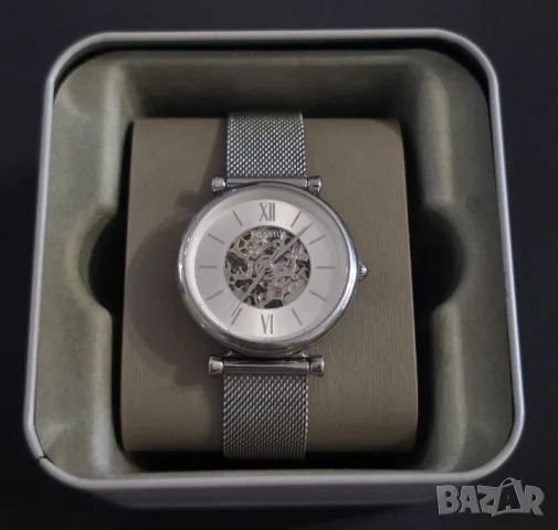 ✅ FOSSIL ME3176 Carlie Women's Automatic Watch 23 Jewels Дамски автоматичен стоманен часовник , снимка 3 - Дамски - 56139970