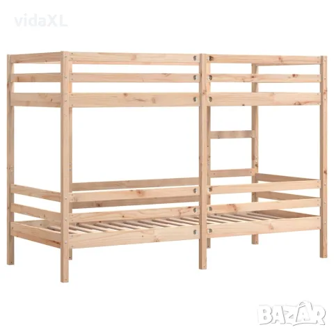 vidaXL Двуетажно легло без матрак 90x200 cm масивна дървесина бор, снимка 7 - Спални и легла - 56146960