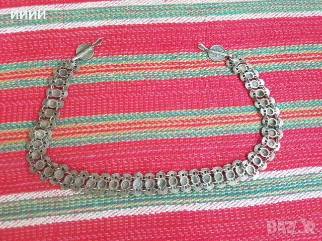 Сребърен кордон ланец накит, снимка 2 - Антикварни и старинни предмети - 53175604