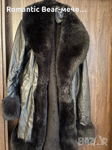 Палто еко кожа черно, снимка 2 - Палта, манта - 52670242