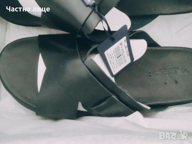 Нови мъжки черни чехли Teodor от естествена кожа, снимка 4 - Мъжки чехли - 50976145