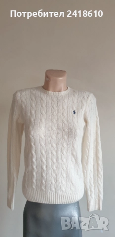 POLO Ralph Lauren Cable Wool / Cashmere Knit Womens Size S  НОВО! ОРИГИНАЛ! Дамски Пуловер, снимка 9 - Блузи с дълъг ръкав и пуловери - 52434170