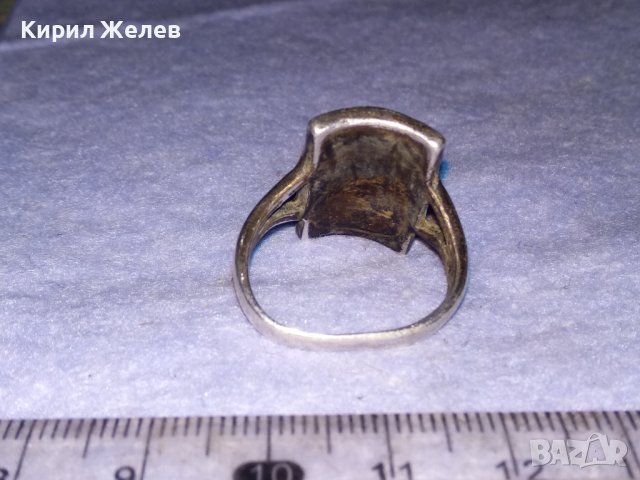 СРЕБЪРЕН СЕДЕФЕН АРТ ПРЪСТЕН СРЕБРО 925 с ШЛИФОВАН РОЗОВ СЕДЕФ и МАРКАЗИТИ - ЧАСТ от КОПЛЕКТ 27694, снимка 9 - Пръстени - 41638263