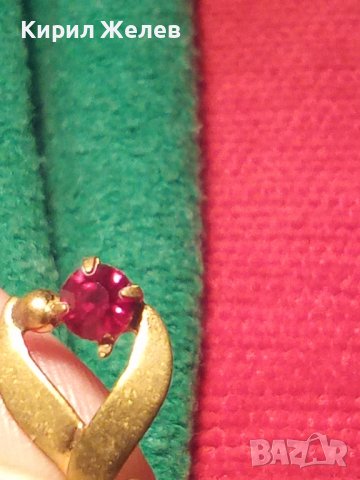 СТАРИННО СКЪПОЦЕННО АРТ ДЕКО БИЖУ БРОНЗ ПОЗЛАТА с ФАСЕТИРАН ГРАНАТ МЕДАЛЬОН ПЕНДАНТ 72101, снимка 2 - Антикварни и старинни предмети - 35653791