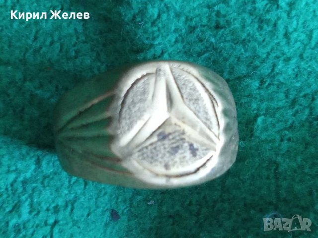 Стар Бронзов ПРЪСТЕН с ЕМБЛЕМАТА на МЕРЦЕДЕС МАЙСТОРСКА ИЗРАБОТКА ПОЗЛАТЕН  21813, снимка 4 - Антикварни и старинни предмети - 33369675