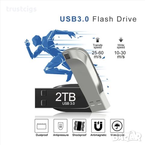 USB 3.0 флашка флаш памет 2 TB с Type-C