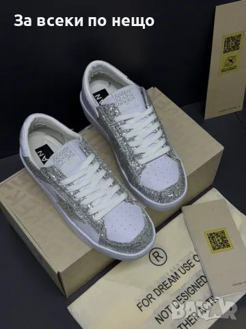 Golden Goose Deluxe Brand Дамски Маратонки Със Сребърен Глитер👟Дамски Спортни Обувки GGDB Код E96, снимка 5 - Маратонки - 55795374