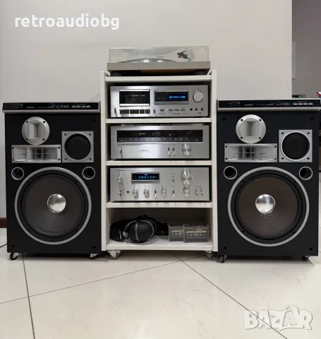 🔈Ретро аудио сет PIONEER синя серия - усилвател, тунер, дек, грамофон, тонколони и рак шкаф🔈