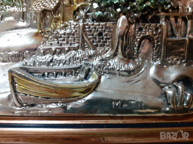 Страхотна италианска картина огледало сребърно фолио, снимка 3 - Антикварни и старинни предмети - 53347180