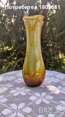 SIP България ваза от цветно стъкло тип Мурано ръчна изработка, снимка 2 - Вази - 41561327