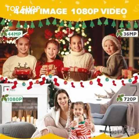 Нова FHD 1080P 44MP Компактна Дигитална Камера Фотоапарат, снимка 2 - Фотоапарати - 49732417