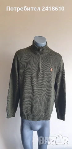 POLO Ralph Lauren Cotton Half Zip Mens Size L НОВО! ОРИГИНАЛ! Мъжки памучен Пуловер с цип!, снимка 10 - Пуловери - 52004650