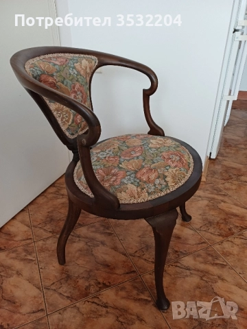 Стар английски стол, снимка 3 - Антикварни и старинни предмети - 52133507