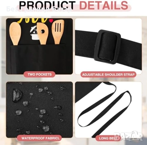 Нови Забавни регулируеми престилки за двойка Mr Mrs, BBQ/кухня, 2 джоба , снимка 4 - Други - 53644887