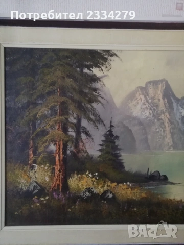 Стари авторски картини ,,Алпийски пейзаж на езерото Кьонигзес", снимка 5 - Картини - 53757638