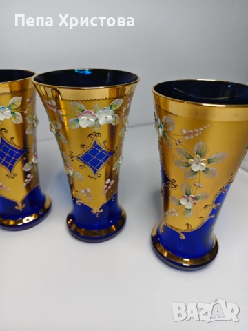 Комплект за лимонада/вода от чешки цветен кристал, снимка 12 - Сервизи - 53663721