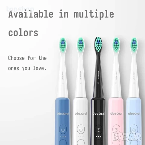 НОВА ултразвукова четка за зъби ObeOral OB1-4, 12 режима акумулаторна, 4 влакна Dupont, избелваща, снимка 5 - Друга електроника - 50493471