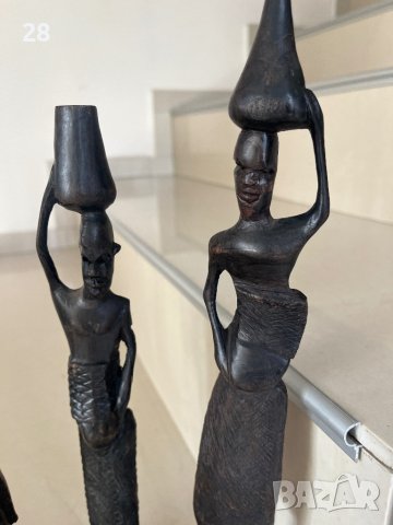 Статуетки от плътно дърво Африка стари, снимка 6 - Антикварни и старинни предмети - 44240380